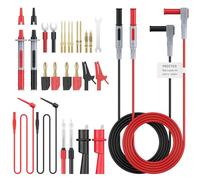 Proster Juego de Cables para Multímetro 27 en 1 Kit de Prueba Eléctrica Profesional con Sondas Intercambiables, Pinzas Cocodrilo, Conectores Banana y Gancho de Prueba para Electrónica, y Reparaciones