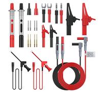 Proster Kit de Sondas de Prueba 24PCS Juego de Cables de Prueba con Pinzas de Cocodrilo Cables de Extensión Puntas de Prueba Conectores Banana Conector Spade para Multímetros Pinzas Amperimétricas