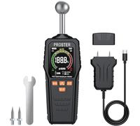 Proster Medidores de Humedad de Pared 20-40mm Detector de Humedad Pin&sin Pin Recargable con Gráfico de Barras de Pantalla de 3 Colores y Alarma Audible para Madera, Mampostería, Concreto