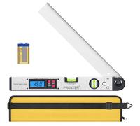 Proster Nivel de Ángulo Digital 0-225 °Buscador de Ángulos con Indicador LCD de 400mm/16 Pulgadas Herramienta de Medición de Ángulo Inclinómetro Digital para Vertical Horizontal Doble Nivel de Burbuja