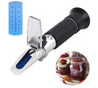 Proster Refractómetro Brix 0-32% con ATC Refractometro Portátil de Mano con 3 Pipetas para Medir el Contenido de Azúcar de Salsa de Soja, Mermelada, Fruta