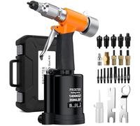 Proster Remachadora de Tuercas Neumática con 5 Mandriles Métricos M4/M5/M6/M8/M10 y 6 Husillos Adicionales Remachadora de Aire Comprimido Fuerza de Tracción 1400KGF para Industria Maquinaria Automóvil