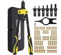 Proster Remachadora de Tuercas Profesional con 150 Tuercas Remachadora Manual 60HRC Manija 36cm Pistola Remachadora con Tuercas M3-M10 para Garaje Taller Construcción Bricolaje Industria