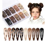 ProSuites Juego de 50 pinzas para el pelo, con estampado de leopardo y color sólido, mini pasadores para el pelo BB de varios colores, accesorios pequeños con caja de almacenamiento de rejilla de