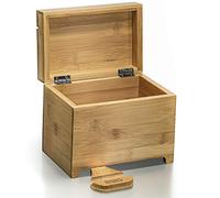 Prosumer's Choice - Caja de recetas de bambú con soporte plegable para tablet y smartphone, para tarjetas de 4x6 pulgadas