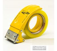 Prosun Dispensadores de Cinta Adhesiva con Mango Ergonómico, 48mm/50mm Dispensador de Cinta para Fácil Utilización en Trabajos de Empaquetado, amarillo