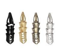 Prosy Anillo gótico de 4 piezas para nudillos, armadura, articulado, articulado, abierto, anillos flexibles para mujeres y hombres, Metal, Sin piedras preciosas