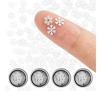 prota 360 Piezas Mini Copos de Nieve de Navidad, Mini Copos de Nieve de Invierno, Pequeño Copos de Nieve Decoraciones Pequeños Copos de Nieve de Metal para Arte de Uñas Manualidades Álbum de Recortes