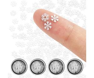 prota 360 Piezas Mini Copos de Nieve de Navidad, Mini Copos de Nieve de Invierno, Pequeño Copos de Nieve Decoraciones Pequeños Copos de Nieve de Metal para Arte de Uñas Manualidades Álbum de Recortes