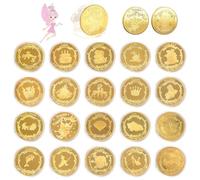 prota Monedas de Hadas de Dientes, 20 Piezas Hada de Dientes Monedas de Oro, Regalos Hada de Los Dientes Moneda Conmemorativa con Diferentes Patrones para Diente Perdido Niñas y Niños Regalos