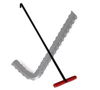 Protable Steel Tool Lifter for Drain Cover/Grates/Shutter Doors | 17 25 33 inch Lenght Manhole Cover Hook, Lids Pullers with Red Handle(Ligjt Grey,Length 85cm/33.4in)