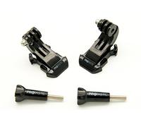 PROtastic® 2x J-Hook Hebilla de liberación rápida y tornillo de pulgar compatible con GoPro Hero / Cámaras De Acción SJCAM (Cascos de ciclismo, escalada, etc.)