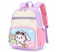PROTAURI Mochila Infantil Niña 3-7 Años 9L, Conejo Design | correa pectoral reflectante impermeable ligero transpirable ergonómico DIN A4 Outdoor silbato Diseño Animal Silbato