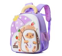 PROTAURI Mochila Infantil Niñas, Mochila Guardería Reflectante con Correa Torácica y Dibujo Animado de Animal, para 2-6 Años, 10 L, Diseño Erizo Rosa