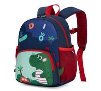 PROTAURI Mochila Infantil Niño 3-7 Años 11.6L, Dino Design | correa pectoral reflectante impermeable ligero transpirable ergonómico silbato Dinosaurio 3D Diseño Animal Silbato DIN A4