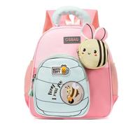 PROTAURI Mochila Infantil para Niña, Mochila Guardería con Correa Para el Pecho, Mochila Bebé Pequeña Repelente al Agua y Ligera, 2-5 Años, Rosa