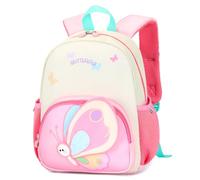 PROTAURI Mochilas para Niñas, Bolsa para la Escuela Dibujos Animados Animales Mochila Infantil Viaje Mochila para Guardería Preescolar Primaria Viajar, 2-6 años, Mariposa Rosa