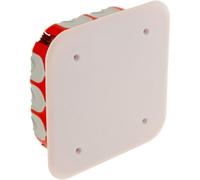 Protec Caja de conexiones, Multimat No Air 120 x 120 x 40 mm, 4 entradas Ø 16/20/25 mm, collar convexo 91 x 91 mm, polipropileno SEBS, tapa blanca, norma EN 60670-1:2005