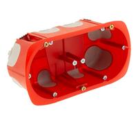 Protec, caja de empotrar No Airbox Multimat 2 postes P50mm, gris/rojo, polipropileno, entradas Ø16/20/25mm, norma NF EN 60670-1:2005, RE2020, divisiones 10-23mm, temperatura -15°C a +60°C,