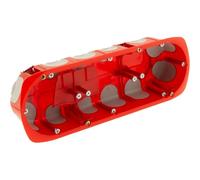 Protec, Caja de empotrar No Airbox Multimat de 6 vías P40 mm, gris y roja, Ø16/20/25 mm, norma NF EN 60670-1:2005, RE2020, polipropileno, SEBS, de -15 °C a +60 °C, divisiones 10-23 mm