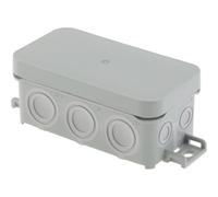 Protec, caja estanca sin airbox IP55 IK07 90 x 40 x 36 mm, blanca, 10 entradas Ø17/10/12/16/20 mm, tapa clipable, boquillas de doble inyección