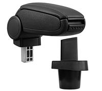 ProTec Car Apoyabrazos Perfekt Fit Center Console + Inkl. Cuero de imitación Caja de almacenamiento para Negro (imitación cubierta de cuero)