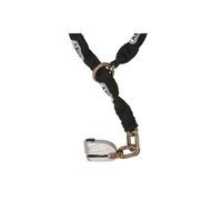 ABUS Combinación de candado y cadena Granit Detecto XPlus™ 8008/12KS120 - Candado de moto con función de alarma - Nivel de seguridad 20, negro