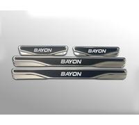 Protección contra arañazos en el umbral de la puerta de carbono, cromo y ABS para Hyundai Accent, Bayon, Elantra, i20, i30, i40, Santa FE, Tucson. 4 piezas (BAYON)