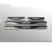 Protección contra arañazos para umbral de puerta de carbono, cromo y ABS, compatible con Toyota Auris, Corolla, Verso, Yaris. 4 piezas (Verso)