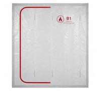 Protección contra el polvo XXL B1 ignífuga, 2 x 2,5 m, lámina de construcción profesional blanca de 200 µm, certificado DIN 4102-1, protección contra incendios para saneamiento y feria, cierre de