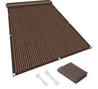 Protección contra el viento de malla de privacidad para balcón, 140 x 750 cm, para terraza, terraza, color marrón, solución de sombra al aire libre