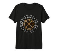 Protección contra runas de brújula Futhark Circle Vikings Vegvisir Camiseta Premium