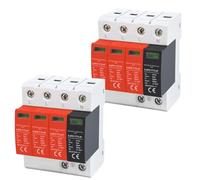 Protección contra Sobretensiones, Limitador de Sobretensión Tipo 1+2 (B+C),4 Polos, con Corriente Máxima de Descarga de 50 Ka, Protección contra Sobretensiones para Instalaciones Fotovoltaicas-2PCS