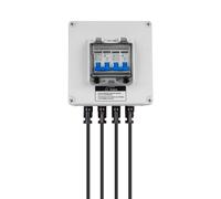Protección contra sobretensiones PV Combobox, IP67 DC Interruptor de separación 30 A con protección contra sobretensiones, 2 entradas 2 salidas con disyuntor MC4 conector para sistema solar