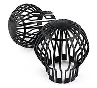 2 protectores para canalones de techo, 11 cm (2 unidades, juego de 2 unidades), color negro