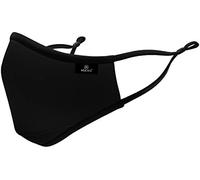 Protección de boca y nariz premium negra con clip nasal y correas ajustables. Máscara de protector bucal hecha de algodón, máscara facial lavable y duradera