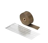 Protección de calor Cinta fibra de basalto Tubo de escape 10 m con presilla para Compartimiento - Colector cinta térmica - Colector de banda