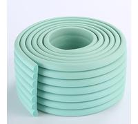 Protección de cantos autoadhesiva, 5 m, suave para bebés, protección de esquinas de mesa, protección contra golpes para muebles, tiras protectoras anticolisiones (verde claro, 5 m)