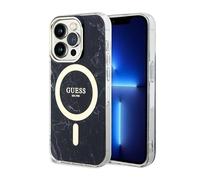 Protección de la Funda: iPhone 14 Pro 6.1" Black Hardcase Marble MagSafe