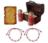 Protección de pulsera - Muñequera con nudo ajustable 8x6x6cm, joyería de cuerda de amor de pareja, amuleto de mal de de la suerte | Accesorio de relación presente pensativo para adultos hombr
