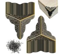 Protección decorativa angoleña: establece 100 polos en estilo Poicer -Poach Retro, esquinas para cajas, cajones y muebles, estructura robusta y acabado antiguo, perfecto para restauración, bricolaje y