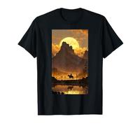 Protección del Paisaje de montaña y Vaquero al Atardecer Camiseta