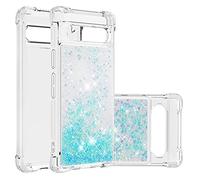 Protección del teléfono Estuche con purpurina compatible con Google Pixel 7A Estuche compatible con Mujeres Niñas Girly Sparkle Liquid Luxury Floating Quicksand Transparente Soft TPU Phone Case acceso