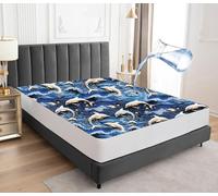 Protección impermeable para colchón de 120x200cm, sábana bajera ajustada, funda de colchón transpirable, protector impermeable para colchón, protección contra la humedad -Delfín