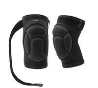 Protección para la Rodilla Anti-colisión Engrosamiento Rodilleras Transpirables Alta Elasticidad Espesa Esponja Rodillera (1 par) al Voleibol Portero Fútbol Arrodillado Baile Hip Hop Negro+Correa/M