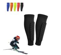 Protección para Tibia de Esquí, Protector de Tibia para Esquí, Media Protectora para Tibias, Protectores de Tibia Elásticos Anticolisión Largos, Estructura en Nido de Abeja, para Esquiar/Fútbol