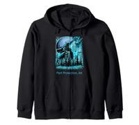 Protección Portuaria Alaska Lobo Luna Bosque Naturaleza Amante Sudadera con Capucha