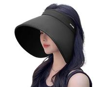 Protección solar Cilindro Vacío | Sombrero de Protección Solar de Seda de Hielo con Factor de Protección Solar 50 | Sombreros de Verano para Mujer Con Ala Ancha Y Parte Abierta, Visera