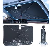 [Protección Solar Completa actualizada 2024] Paraguas para Parabrisas de automóvil [Revestimiento de Vinilo más Nuevo] Protege el Interior del automóvil de los Rayos del Sol y el Calor, se Mantiene