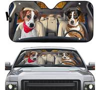 Protección Solar para El Parabrisas Plegable Parasol Coche Delantero Paraguas Luna De Coche Universal para Furgonetas SUV Vehículos Pareja De Perros Jack Russell Terrier En Un Camino Otoñal M
